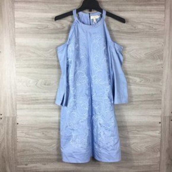 Ted Baker London Blue Cold Shoulder Shift Dress size 2 - Picture 4 of 9